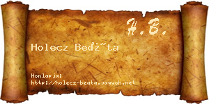 Holecz Beáta névjegykártya