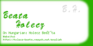 beata holecz business card